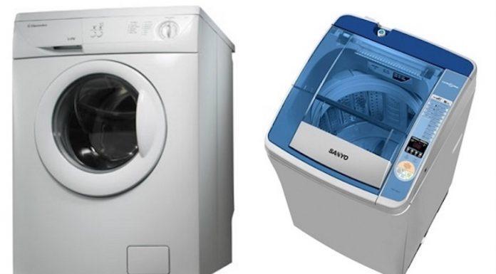 chụp ảnh với máy giặt